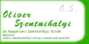 oliver szentmihalyi business card